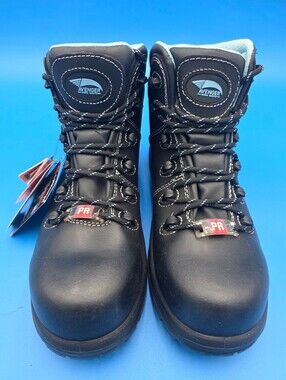 Avenger Womens A7127 Medium Black Safety Work Boots W/ Steel Toe NWT Size 8